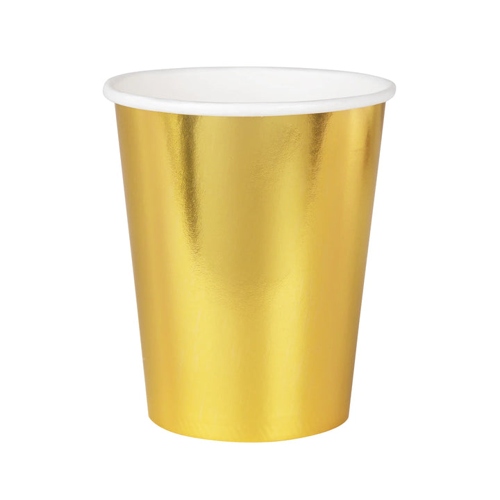 Pappmuggar i färgen guld metallic, 6-pack. Passar till fest och kalas.