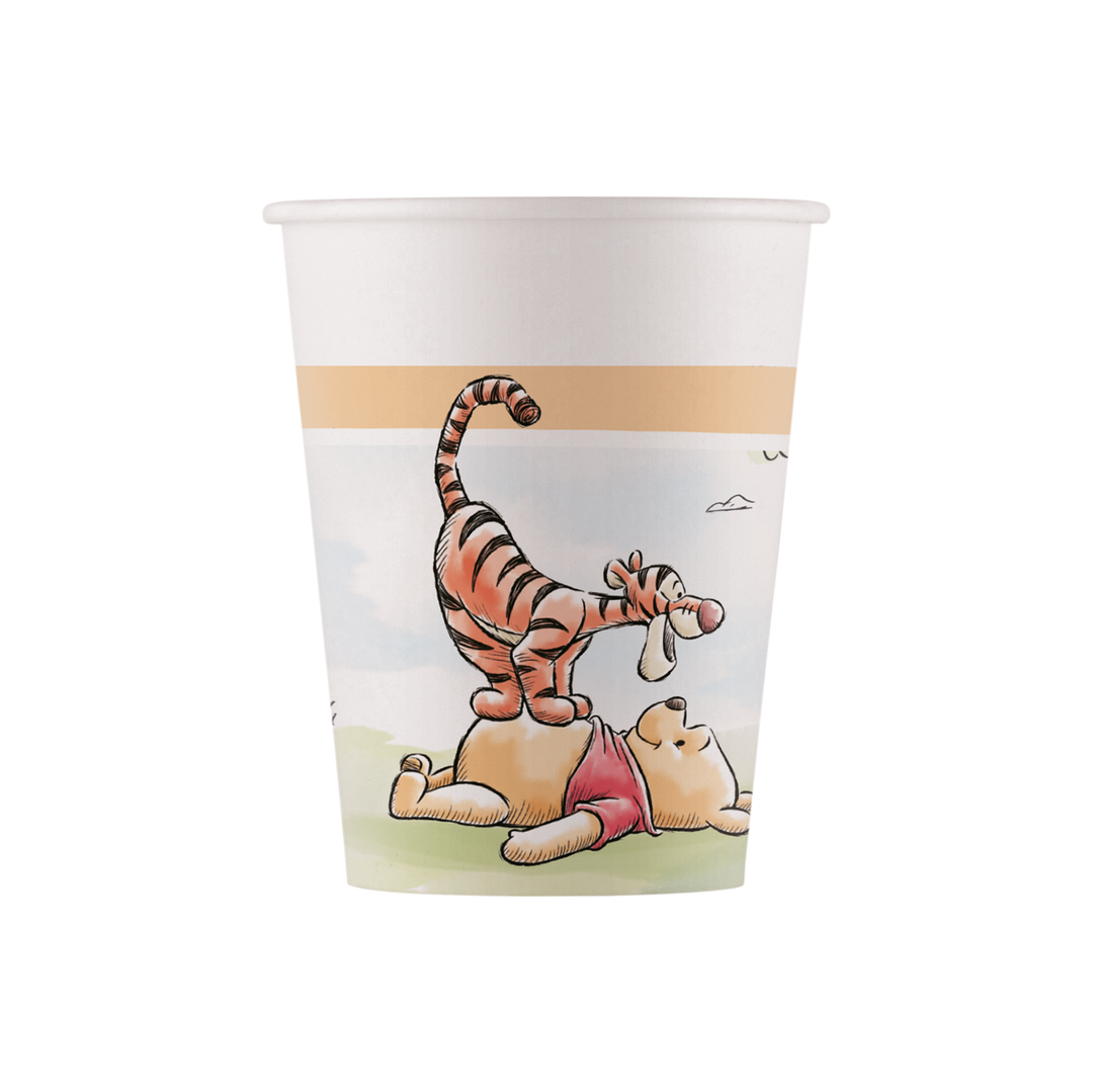 Nalle Puh pappmugg med motiv av Nalle Puh och Tiger för dop och barnkalas