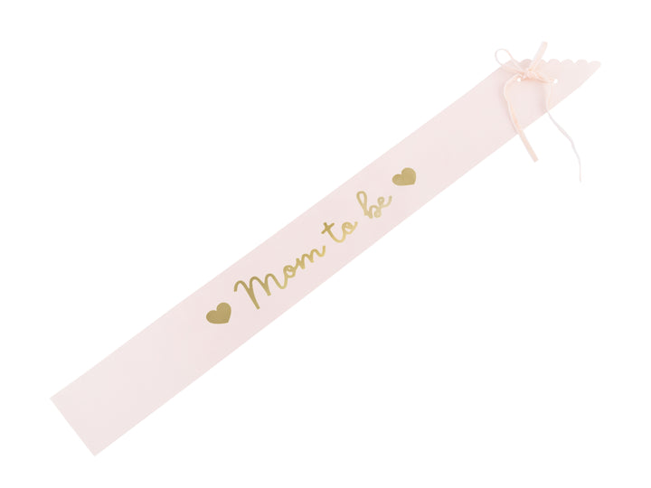 Rosa ordensband med texten mom to be till baby shower