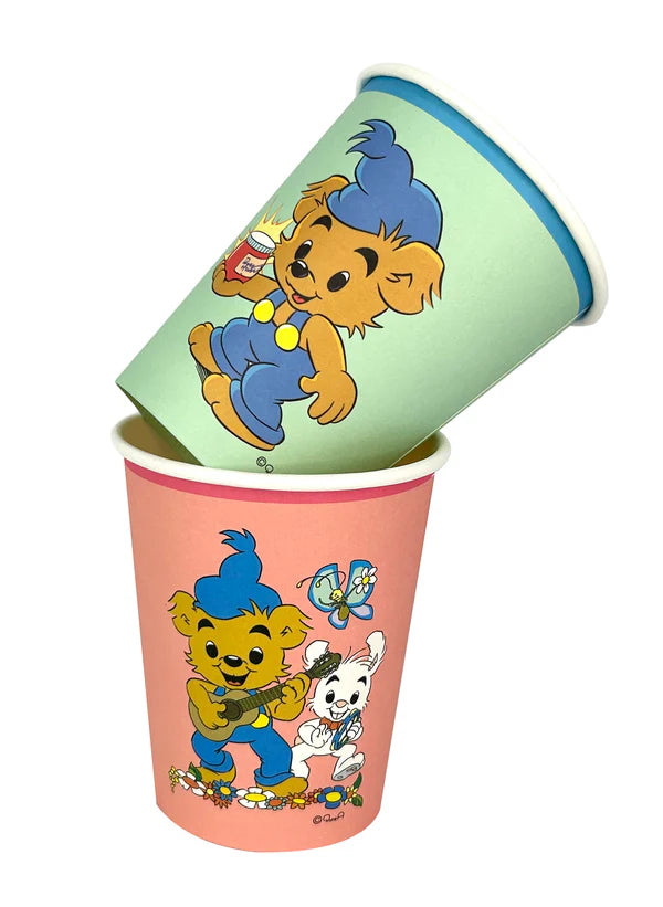 Pappmuggar med Bamse motiv - duka till barnkalas med Bamse tema.