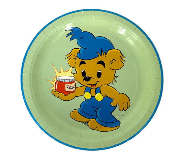 8 st papptallrikar med motiv av Bamse, för barnkalas.