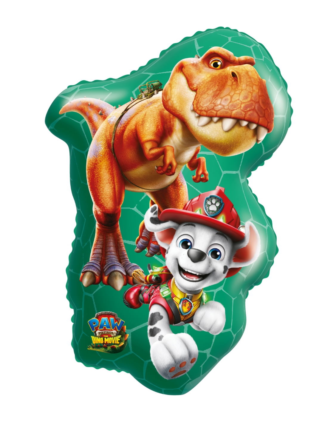Paw Patrol Dinosaurier formad folieballong 80 cm med Marshall och söt dinosaurie till barnkalas.