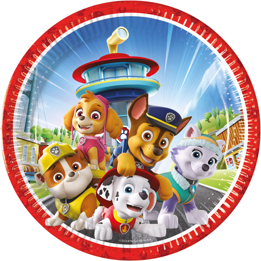 Paw Patrol papptallrik 23 cm 8-pack till barnkalas och Paw Patrol-kalas