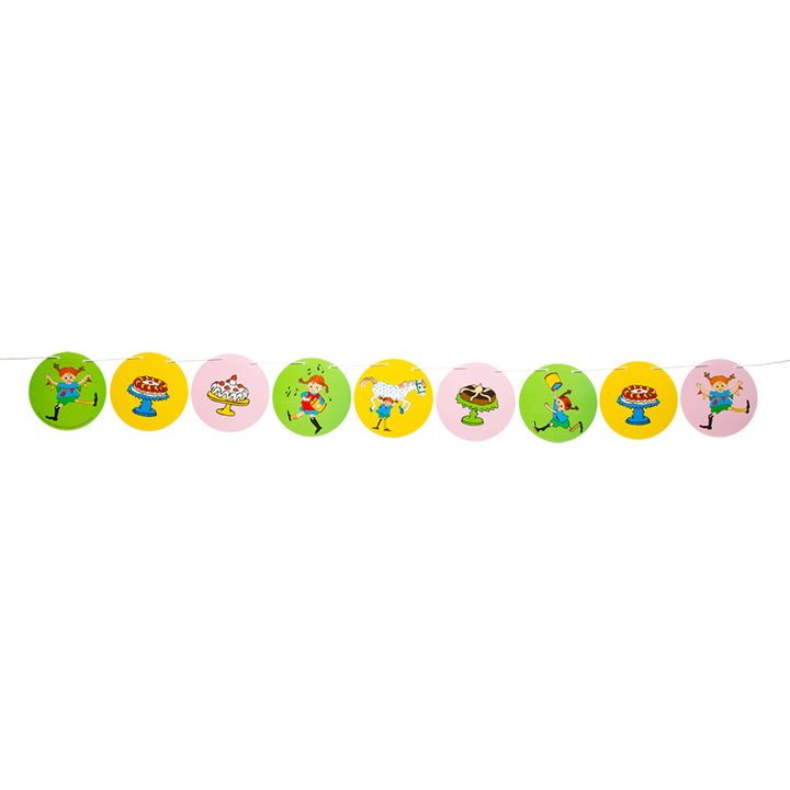 3 meter girlang med Pippi Långstrump-motiv, för barnkalas.