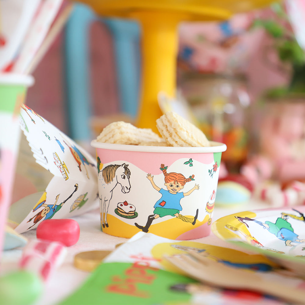 Pippi Långstrump glassbägare duka till pippi kalas och födelsedag.