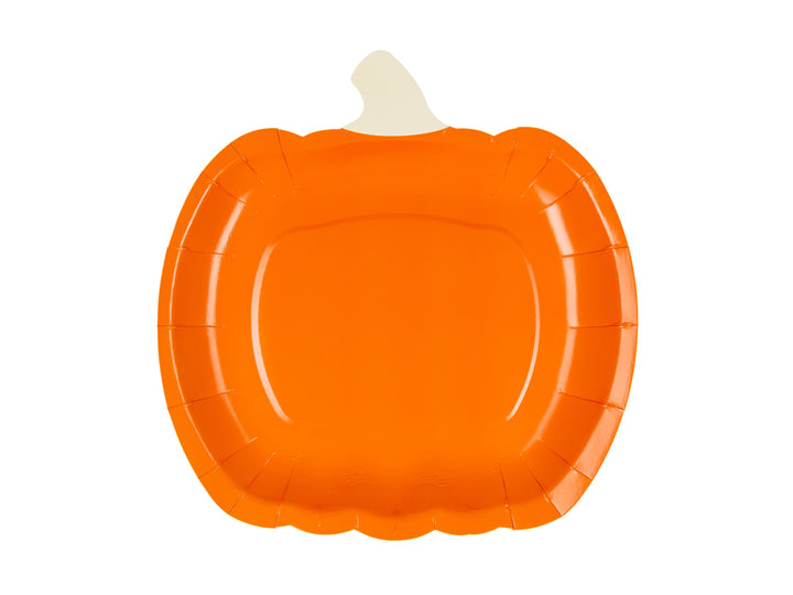 Pumpaformad papptallrik till skördefest, höstfest, halloween och kalas