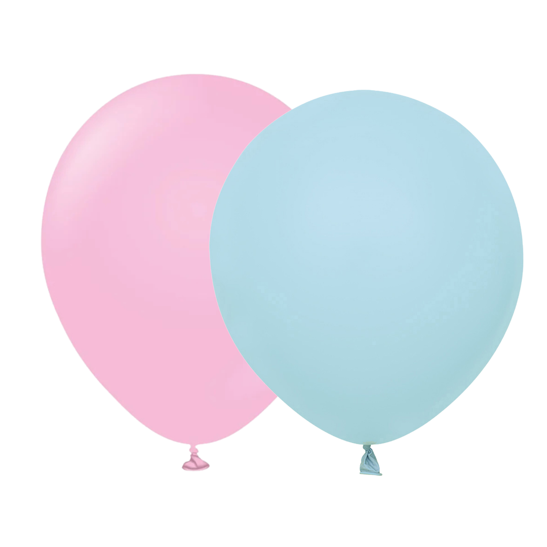 20 latexballonger från Kalisan 30 cm i rosa och ljusblå till barnkalas, babyshower, dop, födelsedag och fest.