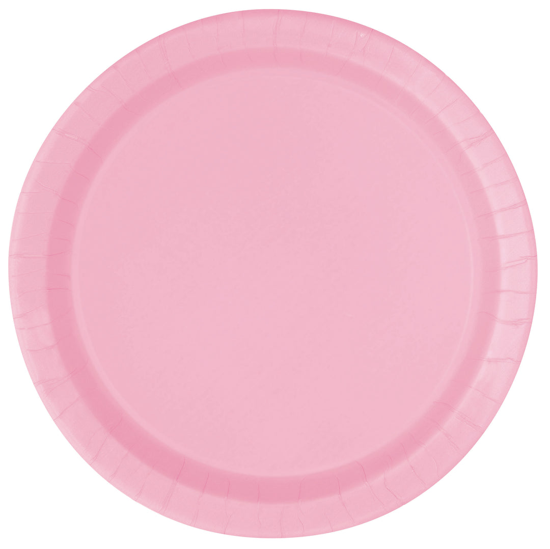 Rosa papptallrikar 23 cm  8-pack till babyshower, barnkalas och fest