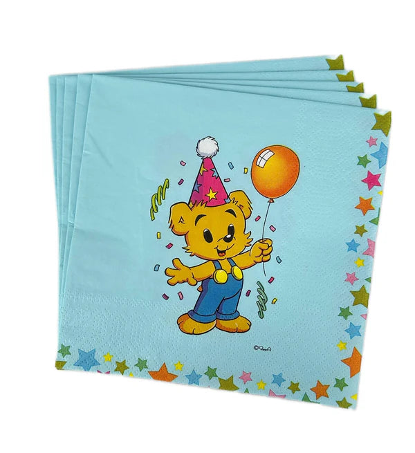 Pappersservetter 16-pack med Bamse motiv för barnkalas och födelsedag