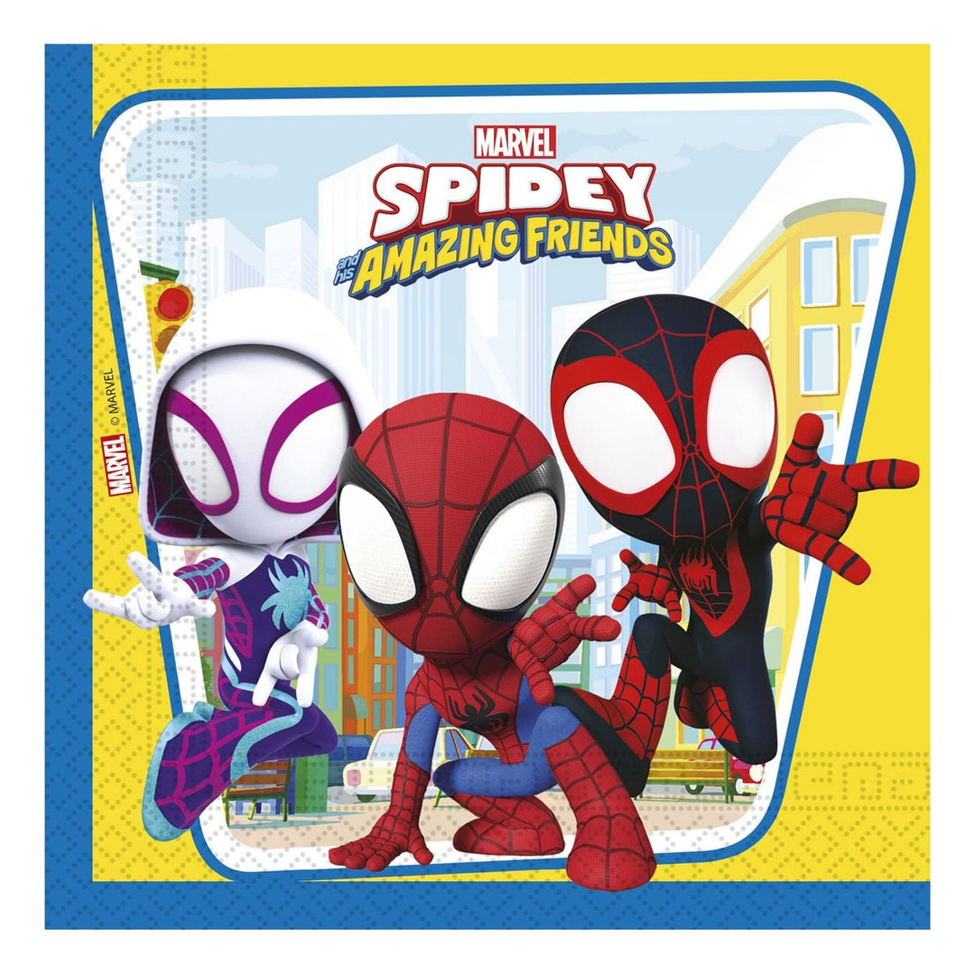 Servetter med Spidey-tema 20-pack till barnkalas och fest.
