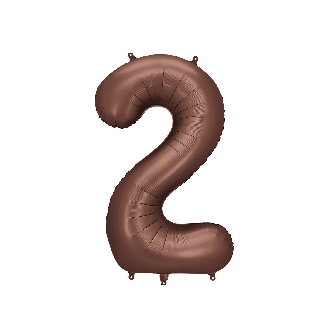 Sifferballong 2 i brun färg, 86cm. Perfekt till fest och kalas.