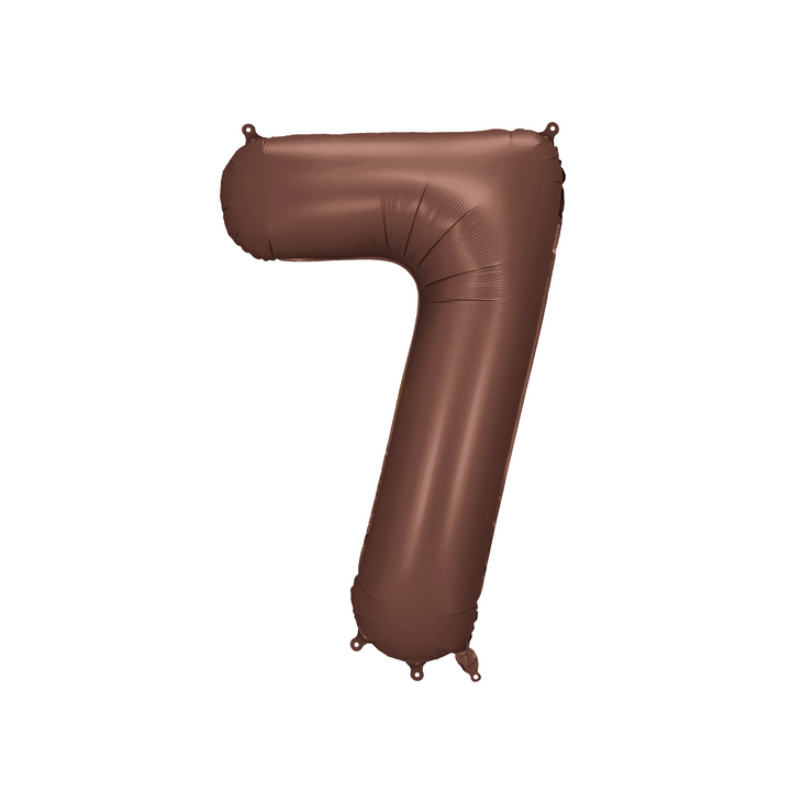 Sifferballong 7 i brun färg, 86 cm. Perfekt till fest och kalas.
