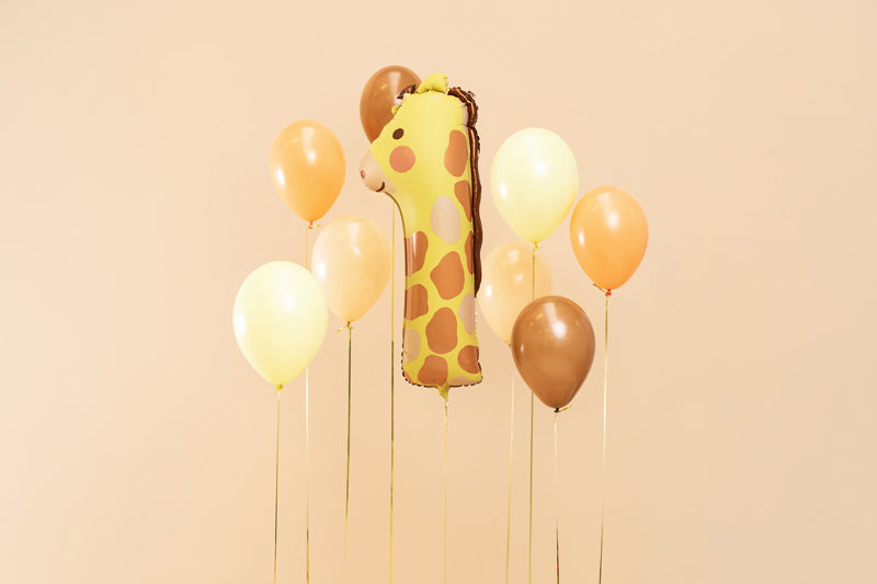 Sifferballong 1 med form av en giraff, 90 cm. Passar till barnkalas.