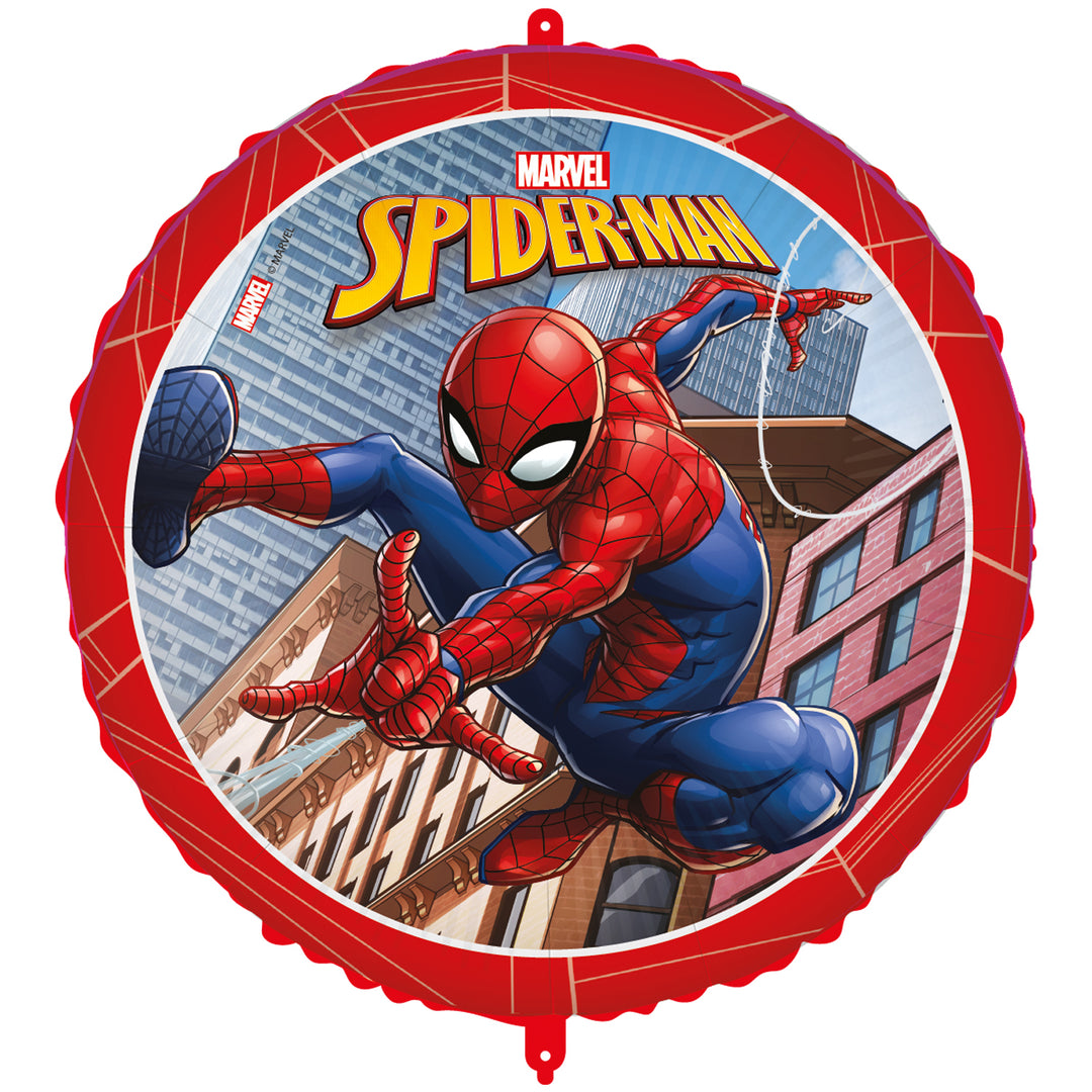 Spiderman folieballong med spiderman-motiv, 46 cm dekoration till barnkalas och superhjältekalas.