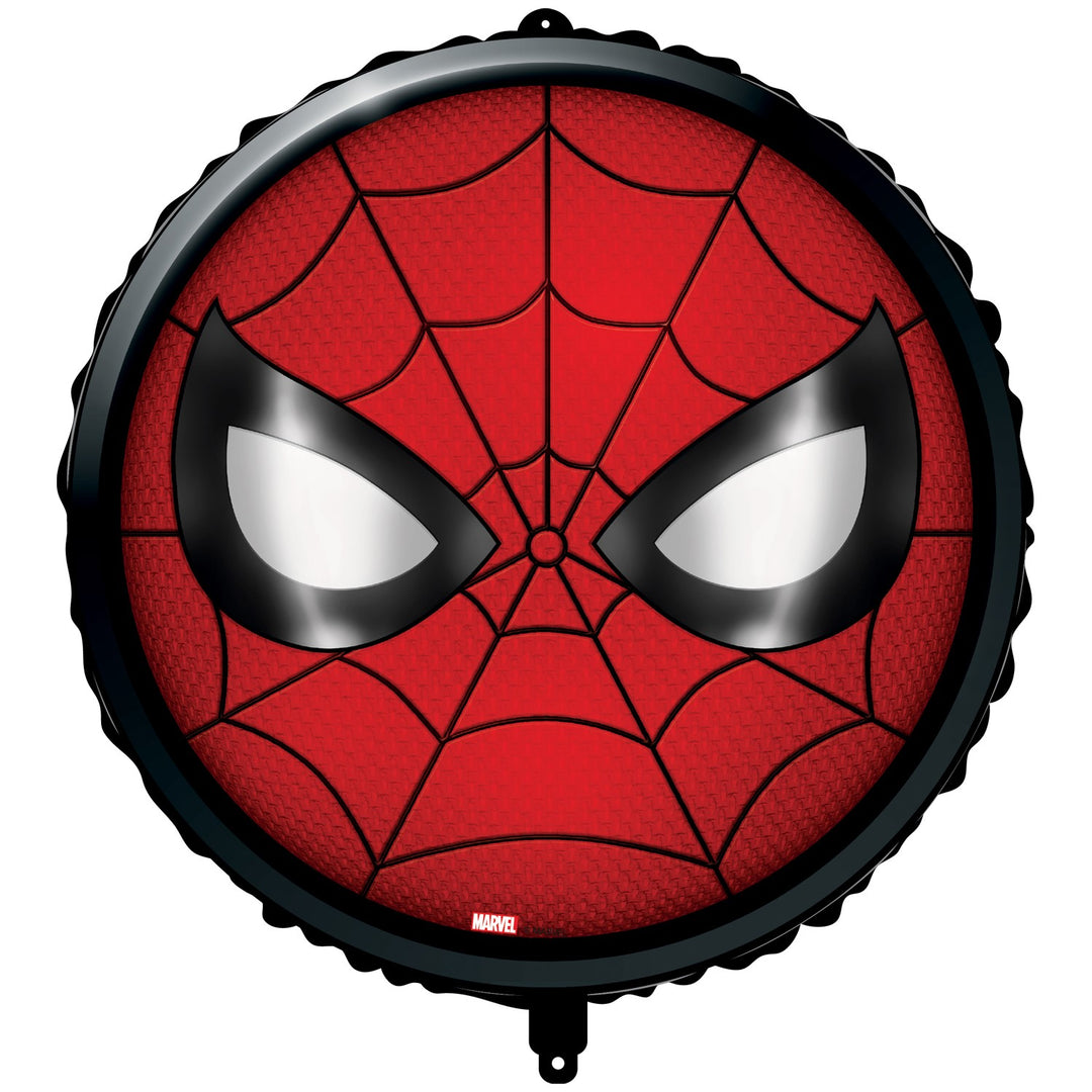 Spiderman Web folieballong 46 cm med Spiderman-motiv i rött och svart Passar till Spiderman-kalas, superhjältekalas och barnkalas